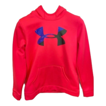 Under Armour Girls Hoodie Pink Pullover Kangaroo Pockets Long Sleeve Logo YL - £15.17 GBP