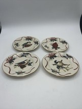 Lenox Winter Greetings 6&quot; Party Plate SET OF 4 Birds Christmas Holiday - £35.83 GBP