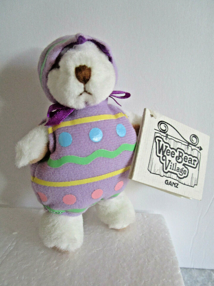 Vintage GANZ Easter Wee Bear Village "Crackle" NWT 5.5" Teddy in Egg Suit - £10.03 GBP