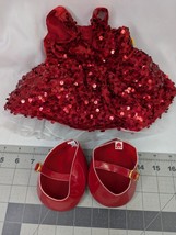 Build a Bear Red Sequin Dress Shoes Lot Stuffed Animal Toy - £11.81 GBP