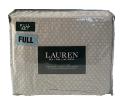 Ralph Lauren Full Size Bed Sheet Set Light Gray Floral Pattern, New in Package - £54.75 GBP