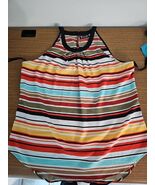 7th Avenue New York &amp; Company Tank Top Women XL MultiStriped Pleated Hal... - €7,65 EUR