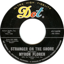 Myron Floren Stranger On The Shore 7&quot; Vinyl Record 1957 DOT 45-16638 DUSTIES - £9.84 GBP