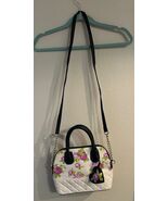 Betsey Johnson Floral Quilted Satchel purse with Heart Charm Multicolor - $13.94 CAD