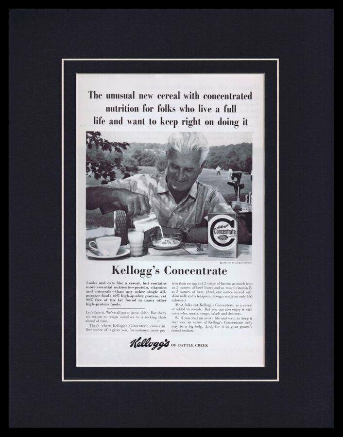 1961 Kellogg's Concentrate Cereal Framed 11x14 ORIGINAL Vintage Advertisement - $44.54