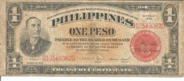 Philippines  1  Peso  Series of 1936  Red Seal Circulated Banknote #128 - $29.69