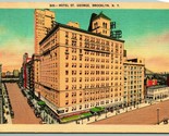Hotel San George Brooklyn New York Ny Unp Non Usato Lino Cartolina I2 - $4.04