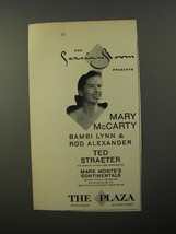 1954 The Plaza Hotel Ad - The Persian Room Presents Mary McCarty - £14.78 GBP