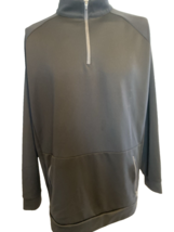 Mizzen + Main Black Long Sleeve Stand Up Collar Athletic Top 1/4 Zip Sz XL Trim - £28.23 GBP