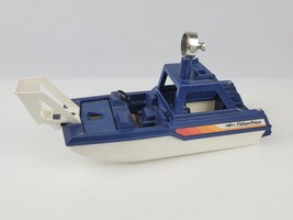 Vintage Fisher Price Adventure People Rescue Boat Sea Shark blue &amp; white - £18.94 GBP