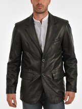 Leather Jacket Blazer Mens Black Men Coat Biker Vintage Lambskin Soft Ra... - £79.97 GBP+