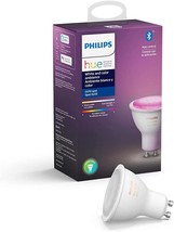 Philips Hue White &amp; Color Ambiance LED Smart GU10 Bulb, Bluetooth &amp; Zigbee - £41.55 GBP