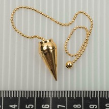 Altar Tarot Pendulum Pendant Chain Gold Tone Amulet Healing itm - £22.69 GBP