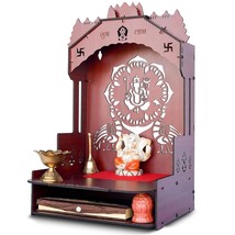 Puja Stand for Floor &amp; Wall with LEd Temple Wooden  Mandir for Home &amp; Office - £51.36 GBP