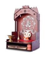 Puja Stand for Floor &amp; Wall with LEd Temple Wooden  Mandir for Home &amp; Of... - £51.90 GBP