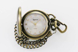 Majestron Reloj de Hombre Blanco Negro Papá Acero Inoxidable Oro Pila Bolsillo - £19.54 GBP