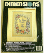 DIMENSIONS 3122 Cross Stitch Kit TWO HEARTS WEDDING RECORD Sealed 11&quot; X ... - £14.87 GBP