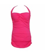 RALPH LAUREN Pink Ruched Halter Slimming Fit Swimdress Swimsuit 12 - £57.84 GBP