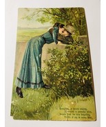 EMBOSSED ANTIQUE POSTCARD 1908 * KISSING BEAUTY * WOMAN KISS MAN CAROLIN... - $166.65 CAD