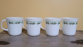Corelle Corning Ware Winter Holly Berry Mugs Coffee Cup Christmas Set of 4 - £14.56 GBP