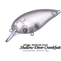 20PCS 6cm 6g Shallow Diver Crankbait Rattle Unpainted Bait Blank Fishing... - $18.23