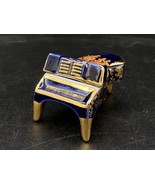 Limoges France Cobalt Blue &amp; Gold Trimmed Grand Piano Trinket Box Vintag... - €38,50 EUR