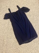 Blue Straight Line Dress Off The Shoulder Size Small - $198.07 MXN