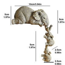 3X Resin Elephant Sitter Figurines Mother + 2 Babies Craft Mother&#39;S Day Gift - £15.02 GBP