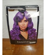 Spirit Purple Curls Medium Length Halloween Costume Wig Cosplay Role Pla... - $14.26