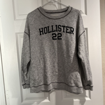 Hollister Gray Pullover Sweatshirt with Black Writing Unisex Size Medium - £12.33 GBP