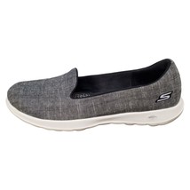 SKECHERS Goga Mat Slip-On Shoes Women Size 8.5 Gray Textile Low Top Comfort - £22.06 GBP