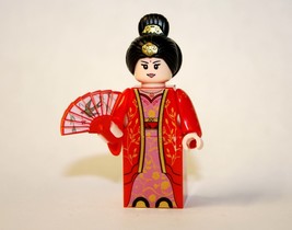 Chinese Woman in traditional red dress and fan Building Minifigure Brick... - £7.27 GBP