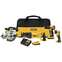 DEWALT 20V MAX CORDLESS POWER TOOL 4-TOOL SET 2 BATTERY AND CHARGER - YE... - $376.19