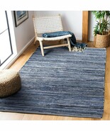 MOTINI Denim Cotton Area Rug 3&#39; x 5&#39;, Blue Rag Rug Farmhouse Machine Was... - $59.39