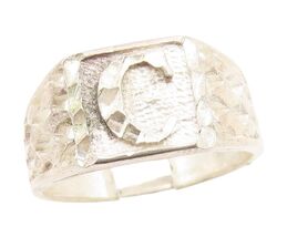 925 Sterling Silver Vintage Ring Etched Initial C Monogram Band  Sz 11  ... - $46.17