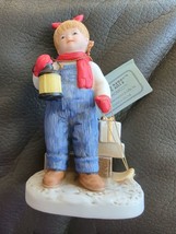 Vintage 1985 Homco Denim Days  #1528 &quot;Holiday Sleds&quot; Figurine Home Interiors - £10.62 GBP