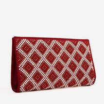 The Nampula Red Glitter Suede Leather Small Clutch image 3