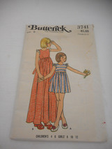  Vintage 1970s Girls Size 6 Butterick 3741 dress sewing pattern - $23.98