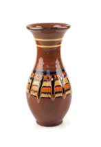 Troyan pottery vase vintage Bulgarian  terracotta slipware vase - $32.23