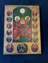 antique Bulgarian gilded handpainted Icon in good condition. Peter and Paul - $359.98