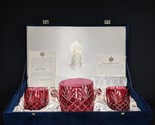 Faberge Odessa Ruby Red Crystal Ice Bucket and Glasses NIB - $1,195.00