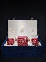 Faberge Odessa Ruby Red Crystal Ice Bucket and Glasses NIB - $1,195.00