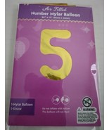 1 Pcs 26&quot; Gold Number 5 Foil Balloon Five Year Decoration Happy Birthday... - $191.16 MXN
