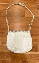 Carpet Bags Of America Vintage White Lace Embroidered Shoulder Bag Purse Sf - £15.49 GBP