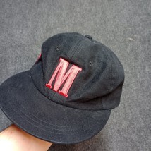 VINTAGE Marlboro Smokes Hat Adult Strap Back Black Twill BIG M With Horse - £18.46 GBP