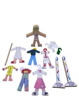 Vtg Crayon Country Kids 1990s Wood Paper Doll Dolls Outfits Rack Polls RARE - £70.62 GBP