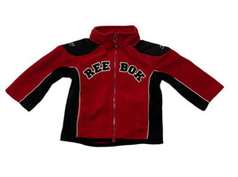 Reebok Toddler Fleece Jacket With Hidden Hoodie Sz 2T Red &amp; Black - £8.02 GBP