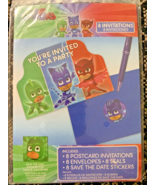 PJ MASKS INVITATIONS (8) Birthday Party Supplies Stationery Cards Notes ... - €8,45 EUR