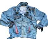 Urban Equipment Acid Wash Denim Vest / Jacket Moto Size Small Vintage 80... - £21.81 GBP
