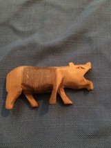 Vintage Small 3” Hand Carved Wooden Hippopotamus Light Colored Wood - £13.66 GBP